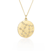 Hand made in Los Angeles Brooke Gregson 14k gold Gemini Astrology Necklce with Diamond Star Sign constellation