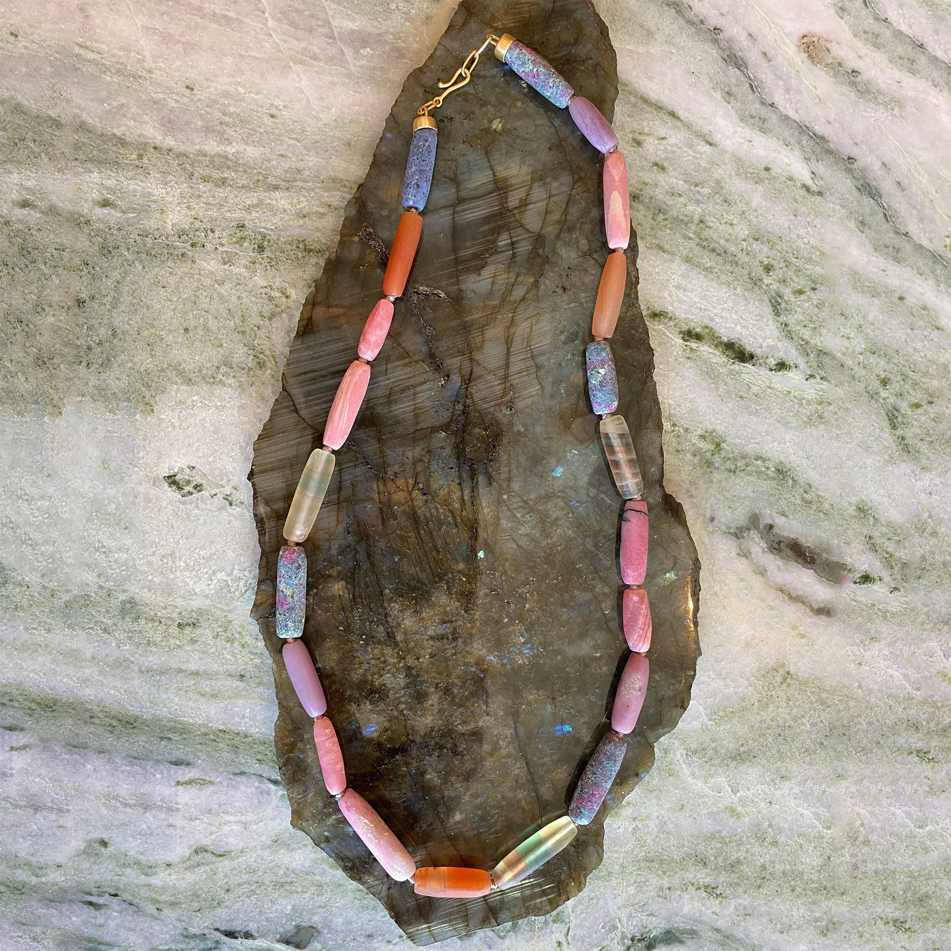 Honed Gemstone Beaded necklace from fine jewelry designer Brooke Gregson handmade in Los Angeles