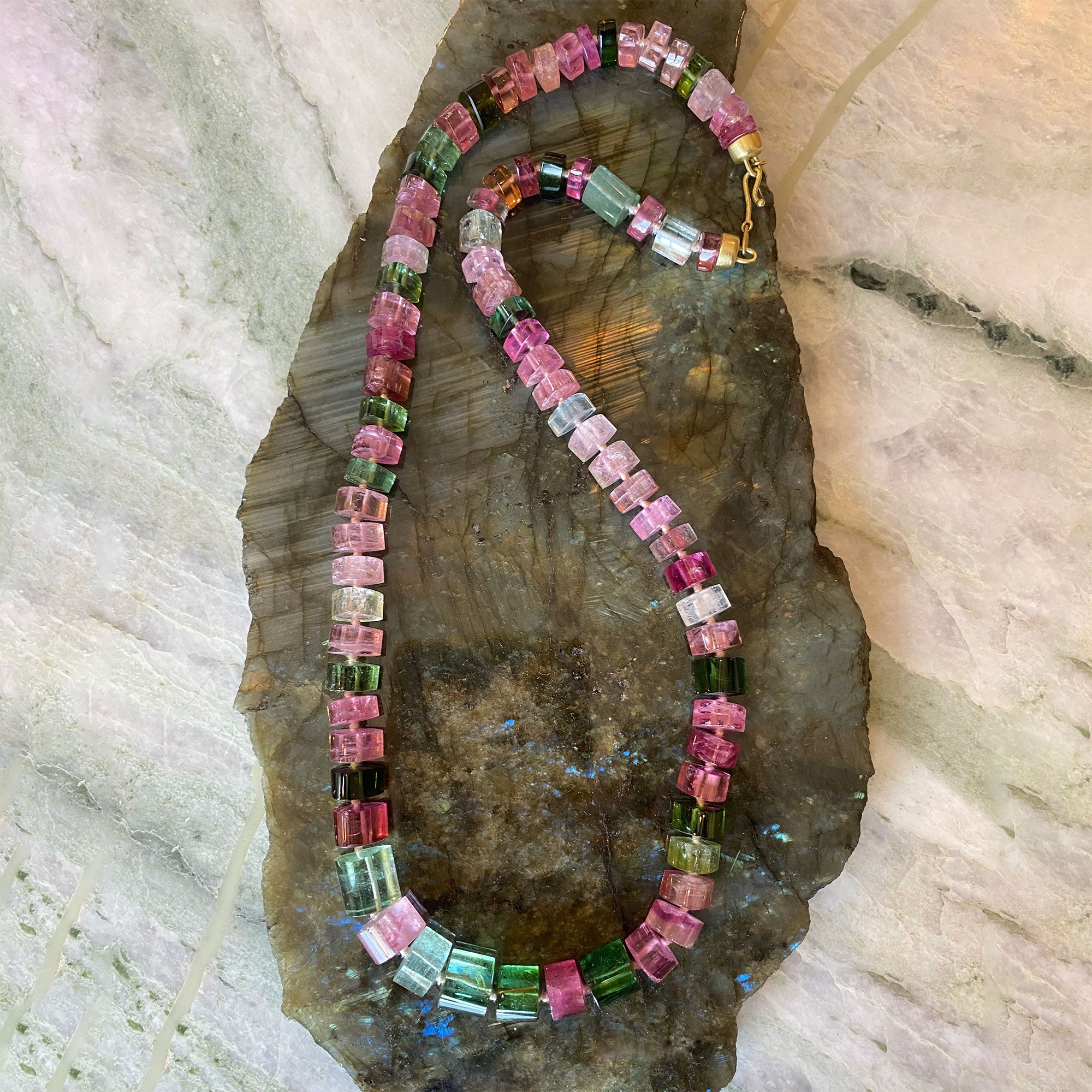 Gem Quality Mixed Color Tourmaline Bead Necklace – Brooke Gregson US
