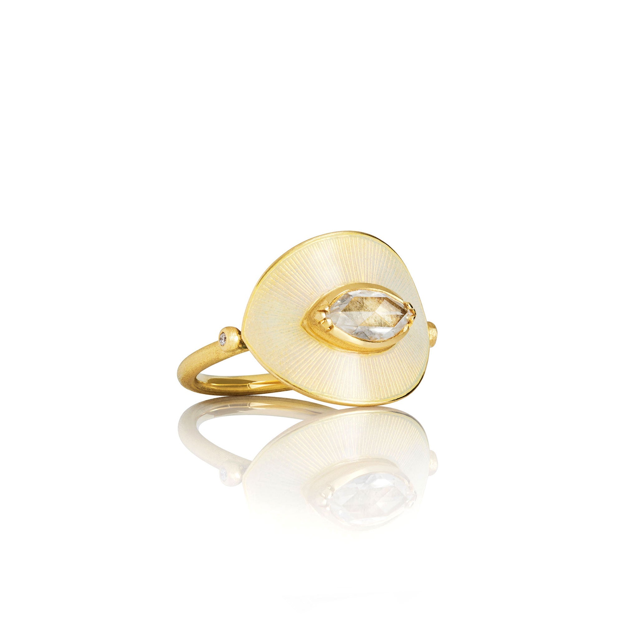 Talisman Diamond Cream Enamel Ring