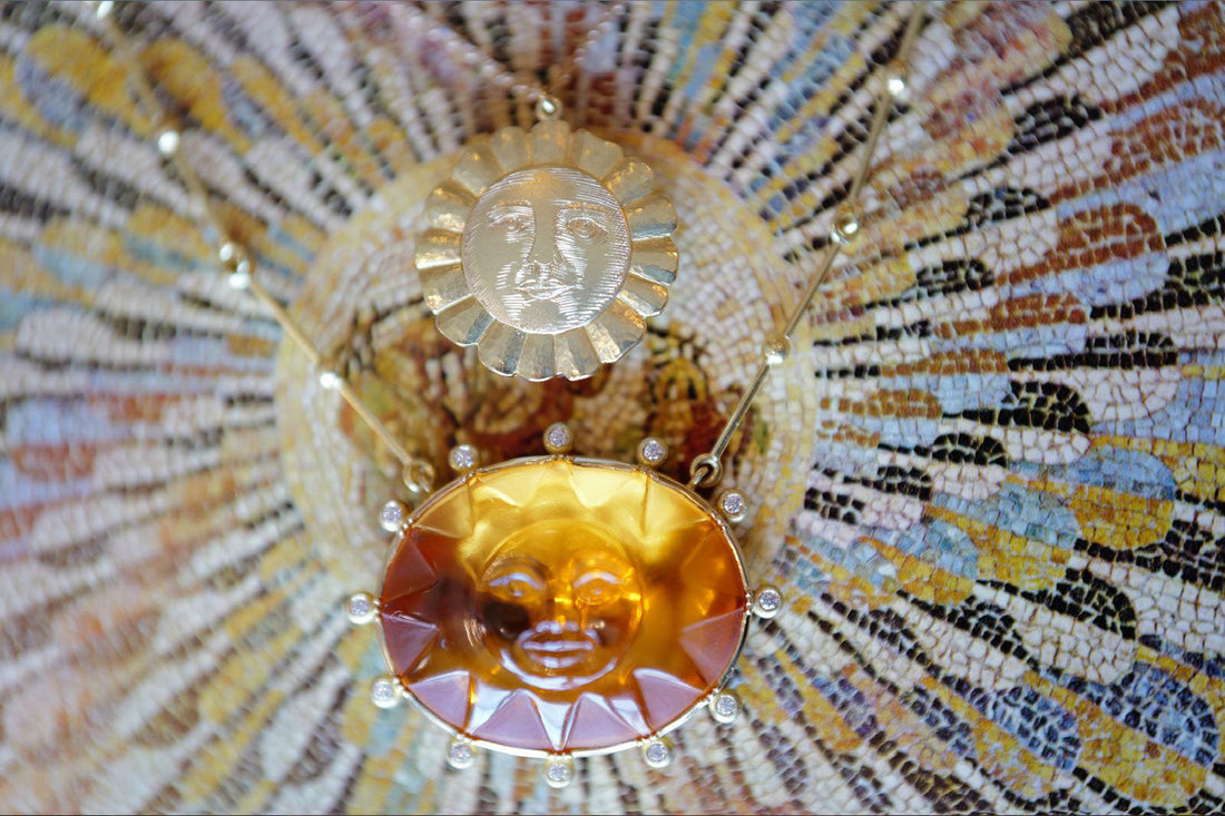 The Citrine Sunshine Constellation Necklace & The Lion Heart Sun Pendant