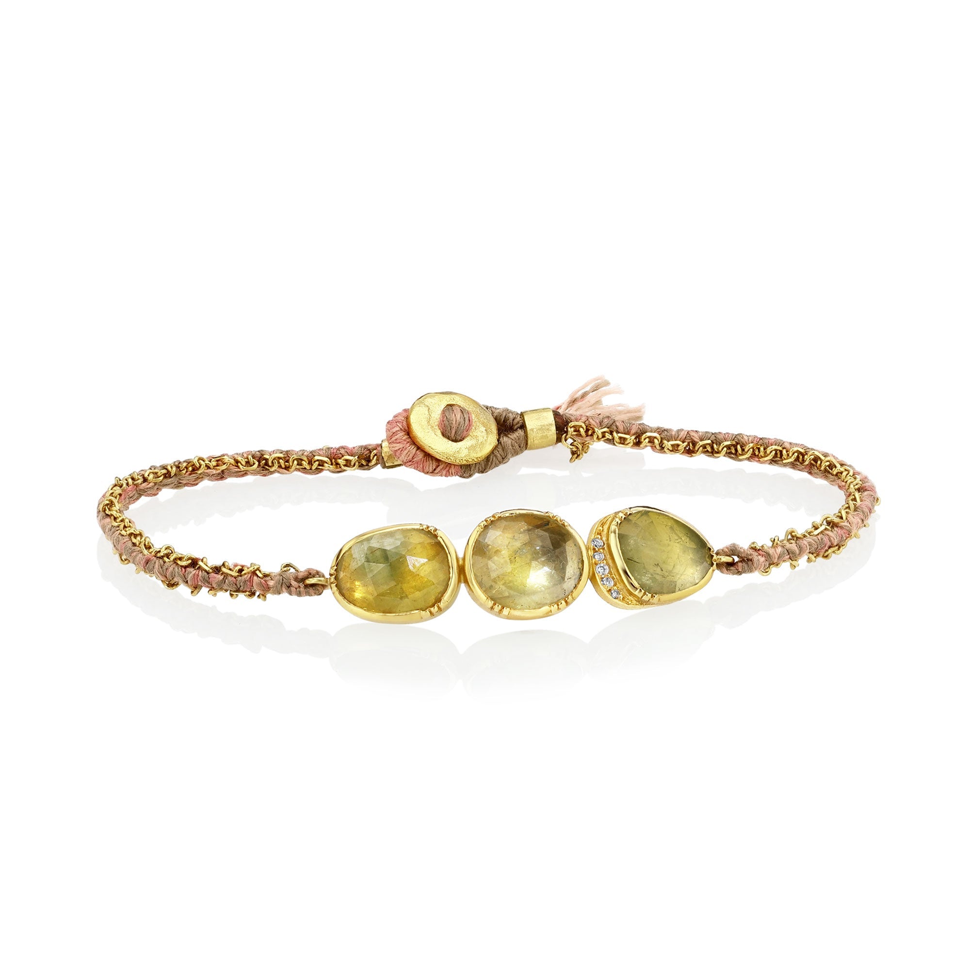Sapphire Silk Gold Bracelet - Handwoven 18K | Brooke Gregson