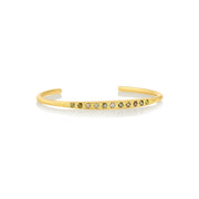 Mixed Rosecut Diamond Empire Cuff, 14k brushed yellow gold with pave yellow, champagne and cognac diamonds