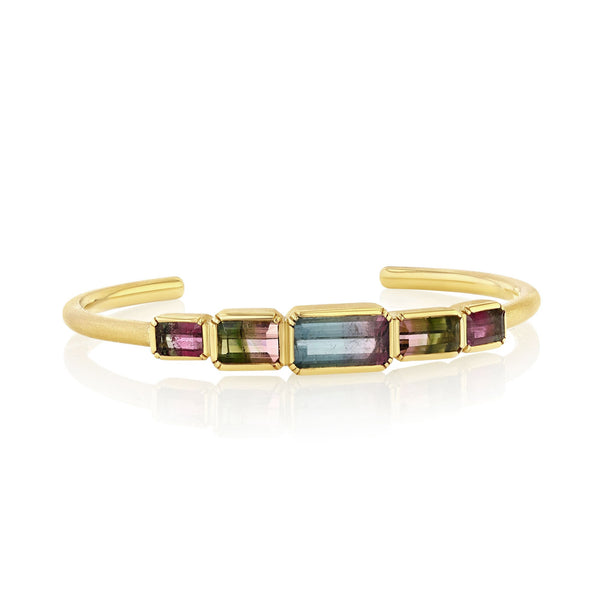 Bi Color Tourmaline Bauhaus Cuff