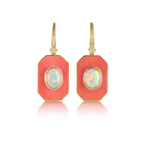 Fantasia Opal Enamel Drop Earrings