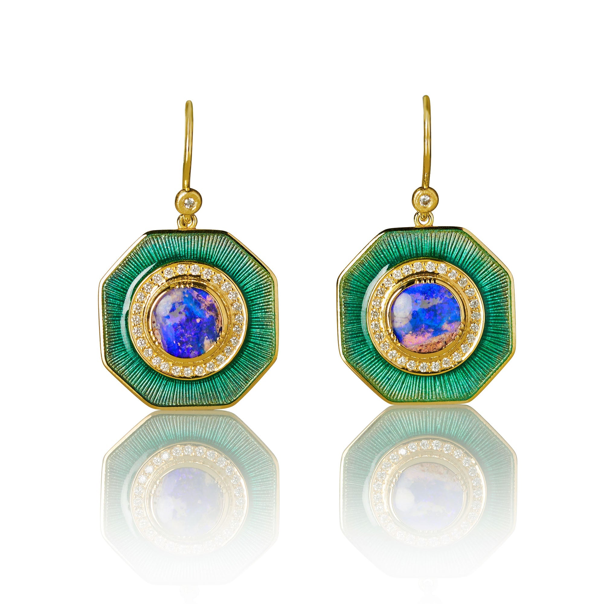 brooke gregson Wood Opal Galaxy Enamel Drop Earrings