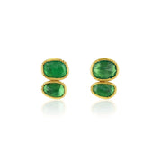 Double Orbit Emerald Earrings
