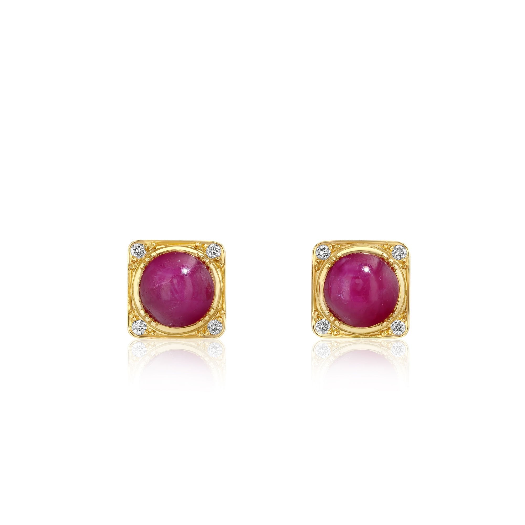 Ruby Orbit Halo Earrings