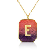 18k gold Alphabet Sunset Enamel Letter Necklace by Los Angeles fine jewelry designer Brooke Gregson handmade in London