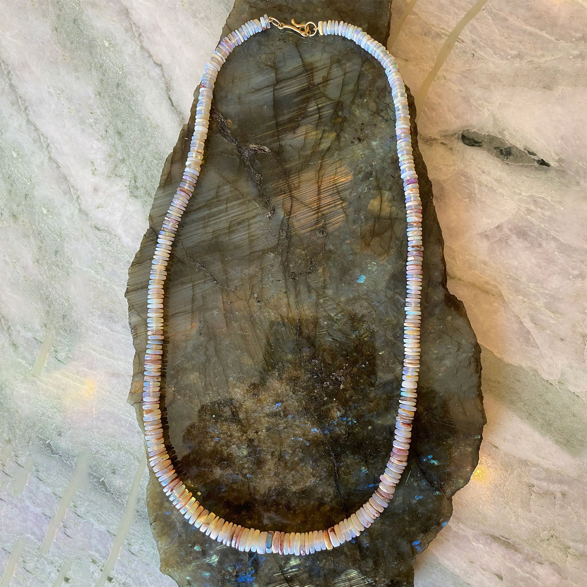 Opal disc bead necklace from Los Angeles ewelry designer Brooke Gregson