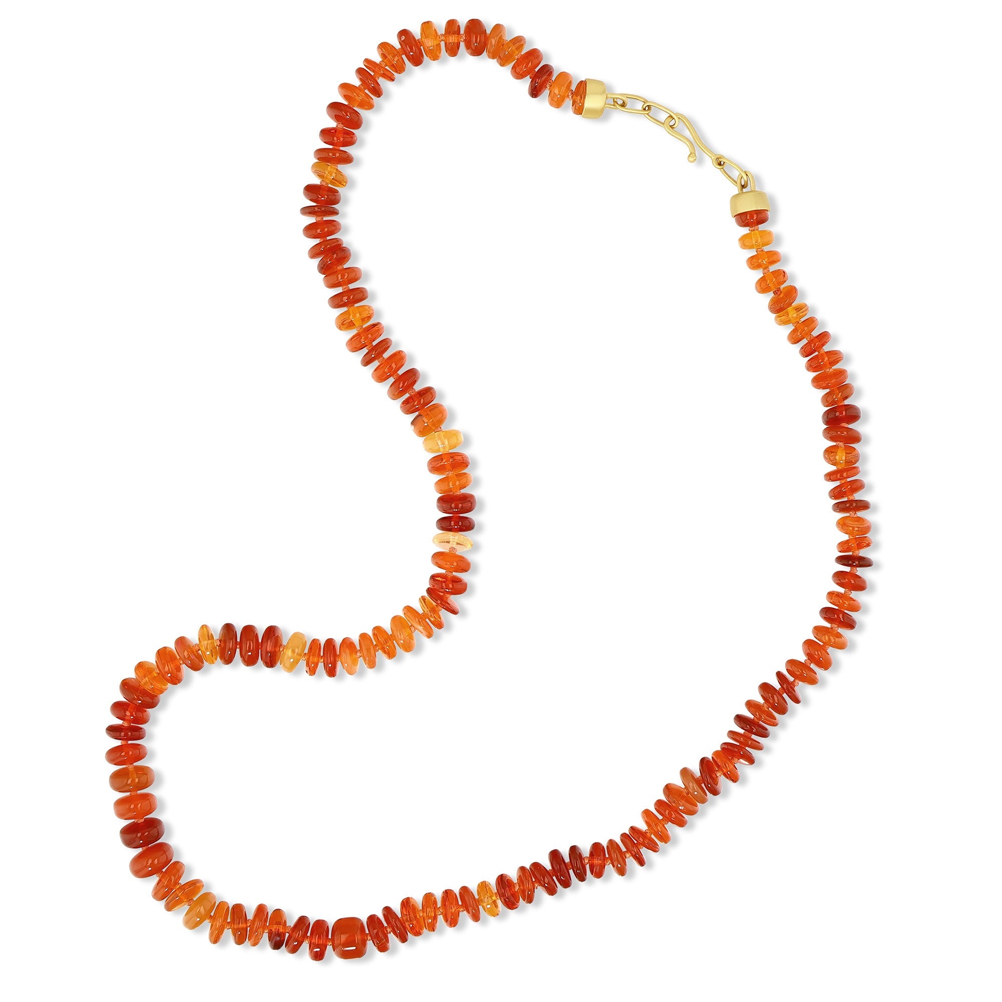 Gem Quality Fire Opal Bead Neckalce