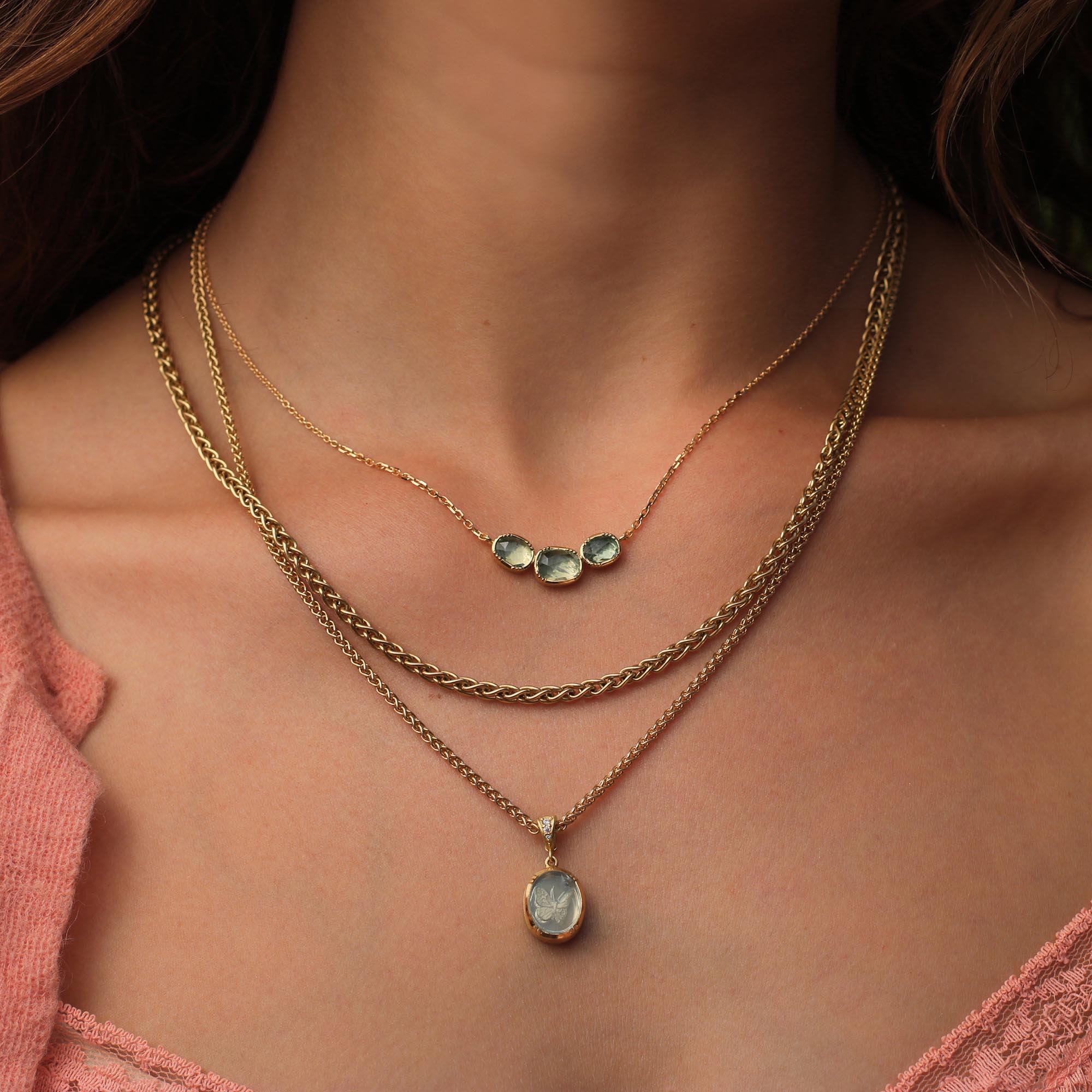 Carved Blue Topaz Butterfly Charm