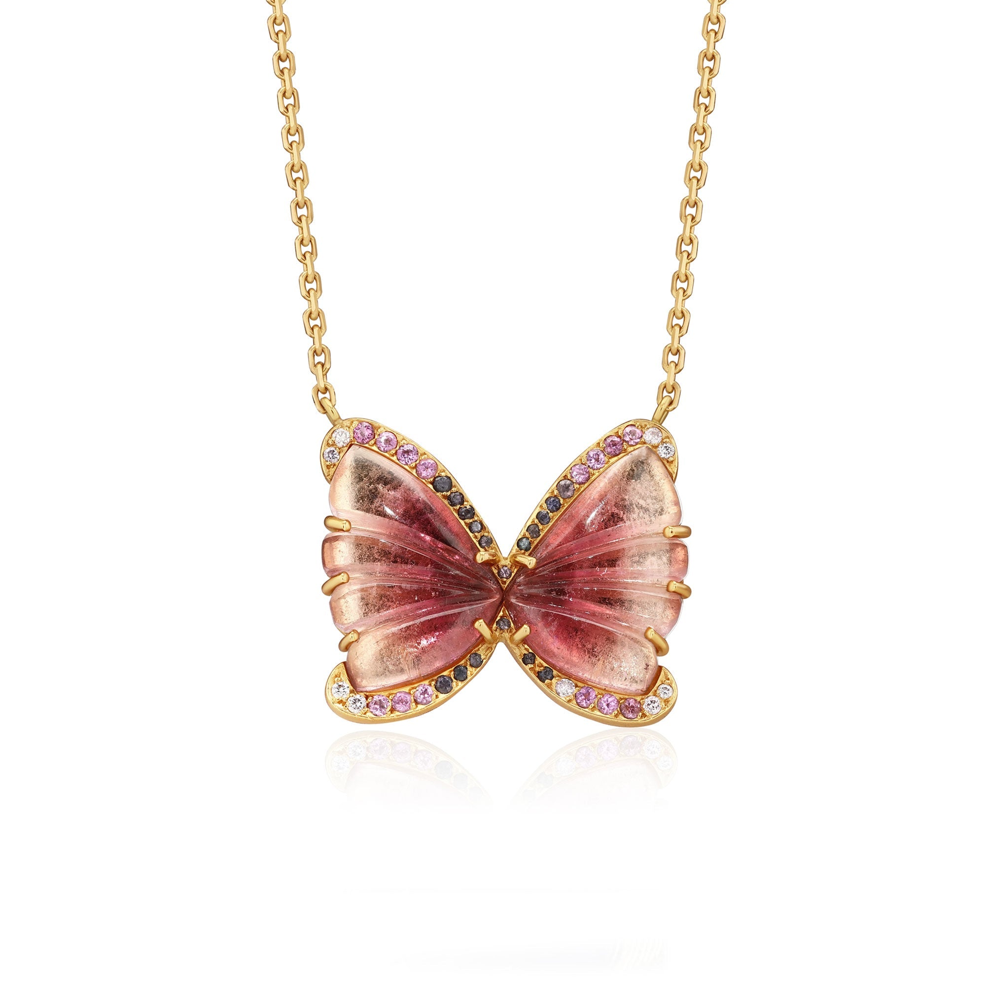 Butterfly Tourmaline Spinel Garnet Necklace