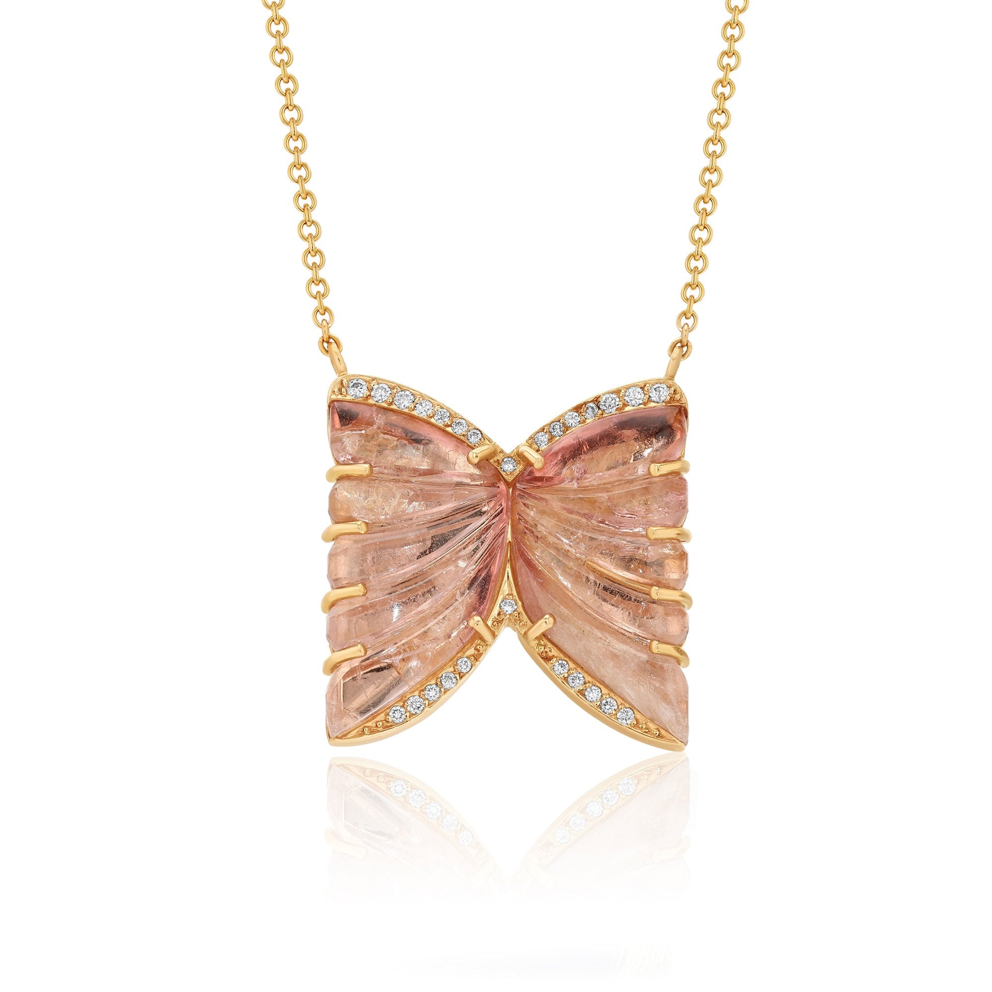 Butterfly Tourmaline Diamond Necklace