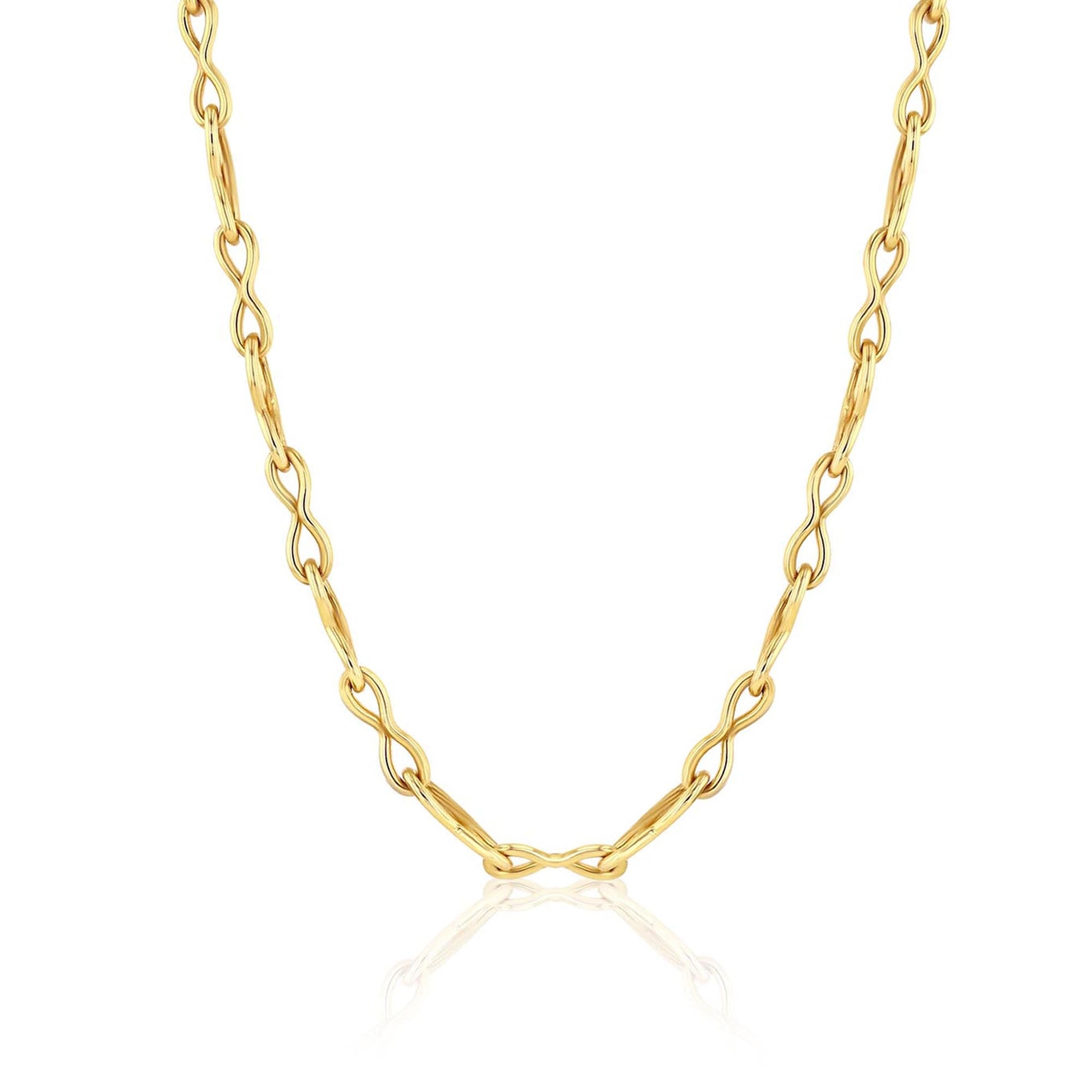 18k gold chain link necklace handmade in Los Angeles from jewelry designer Brooke Gregson