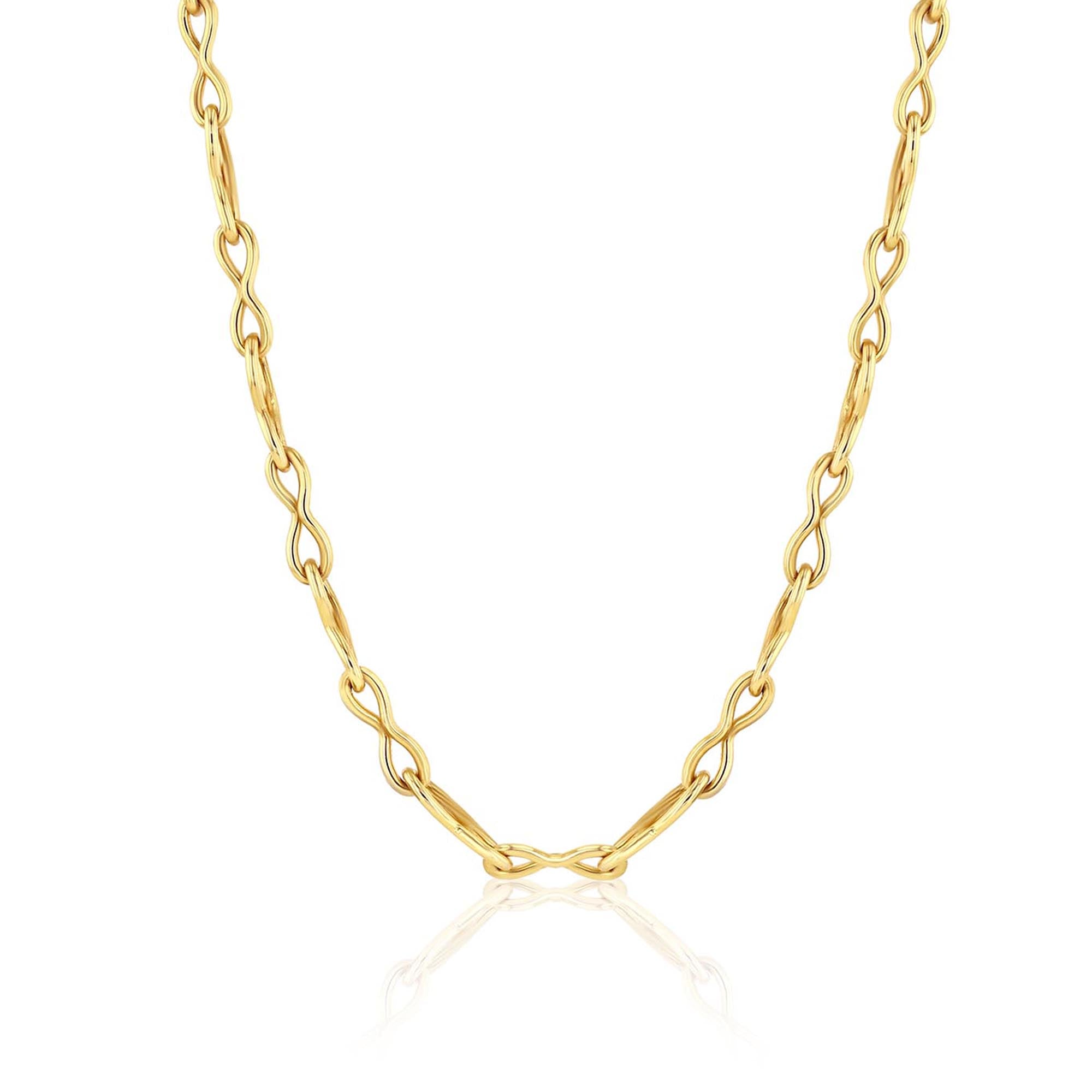 18k gold chain link necklace handmade in Los Angeles from jewelry designer Brooke Gregson
