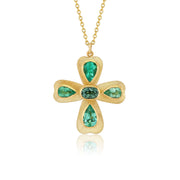 Emerald Tourmaline Cross Necklace