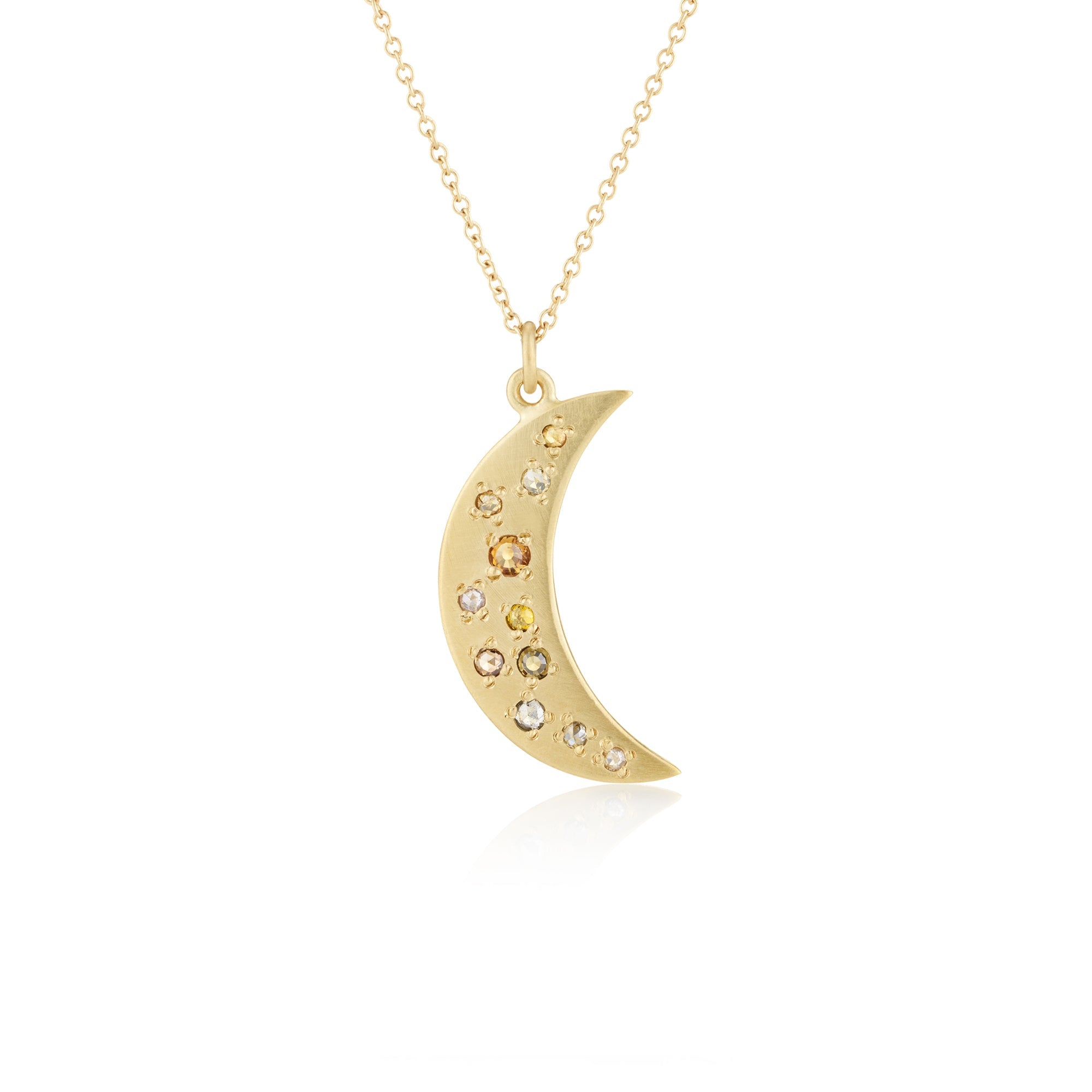 Crescent Diamond Necklace Small