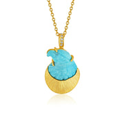Turquoise Eagle Engraved Necklace
