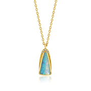 Opal Teardrop Halo Necklace