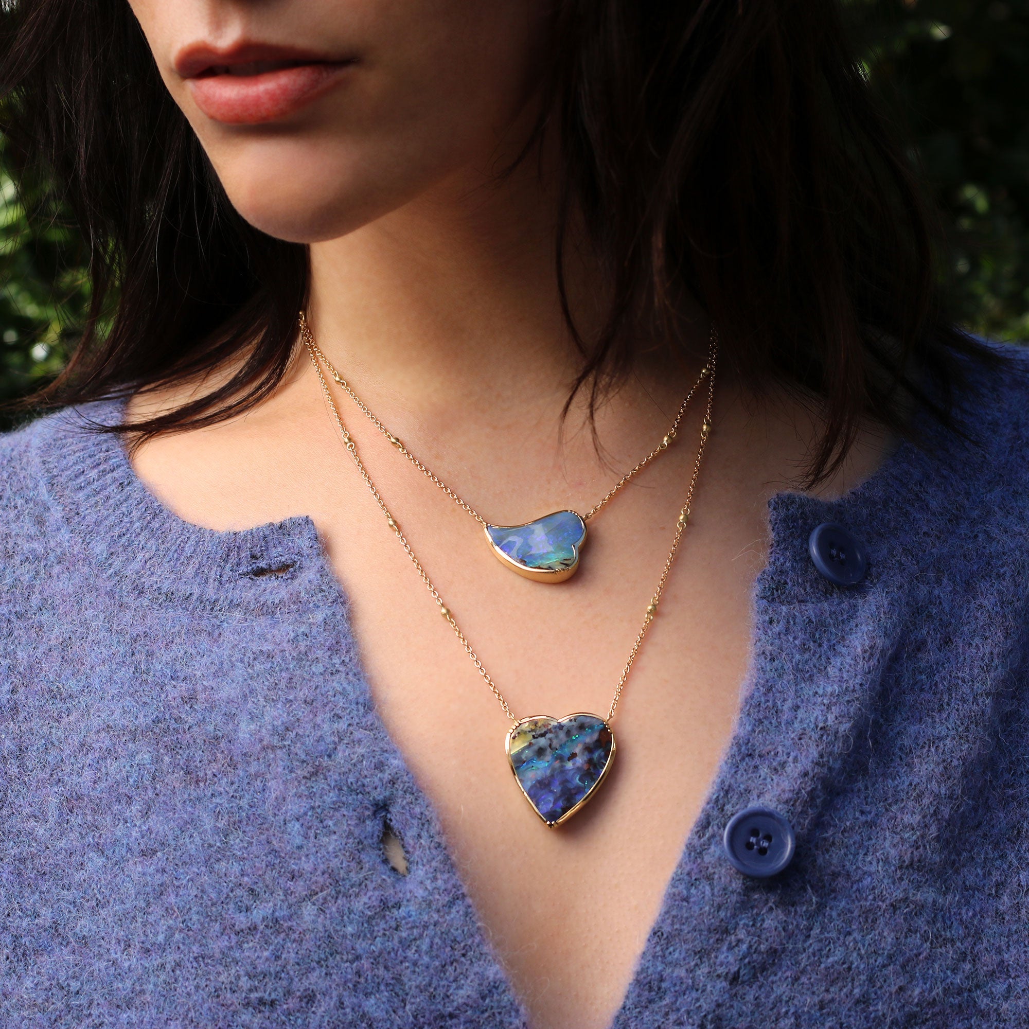 Boulder Opal Heart Necklace