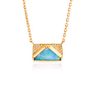 Boulder Opal Diamond Geo Necklace
