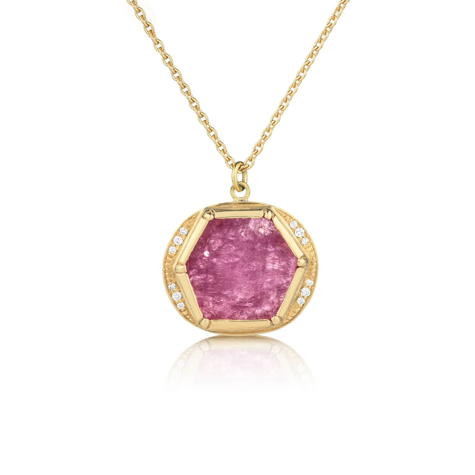 Ruby Geo Halo Necklace