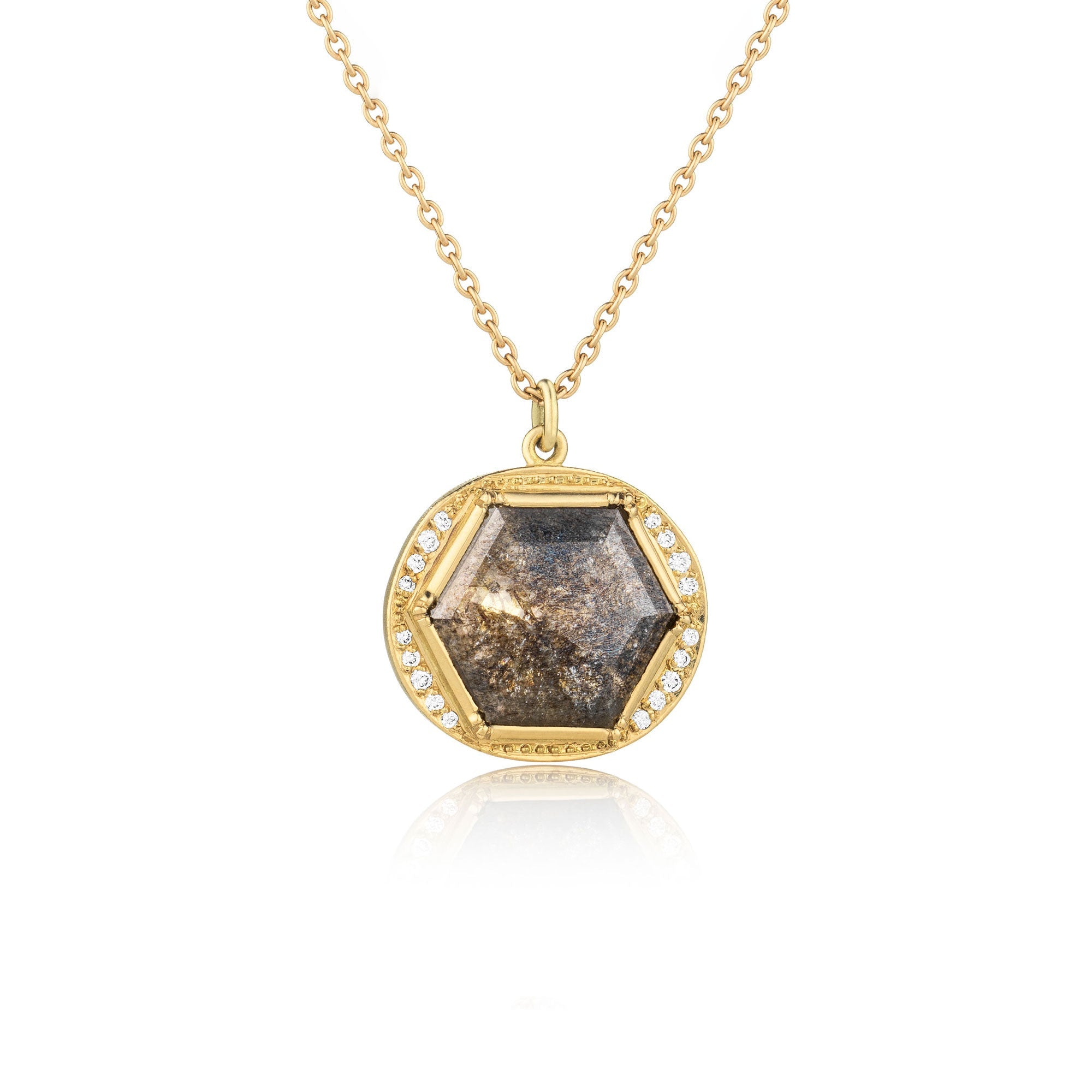 Diamond Geo Halo Necklace