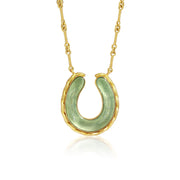 Aquamarine Horseshoe Necklace