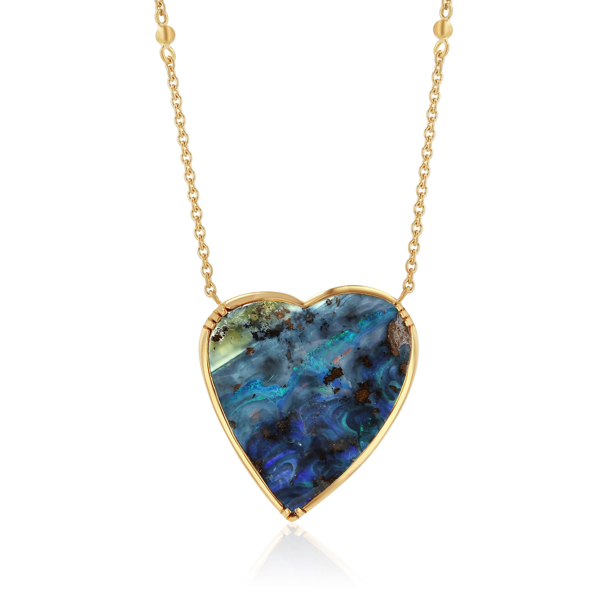 Boulder Opal Heart Necklace