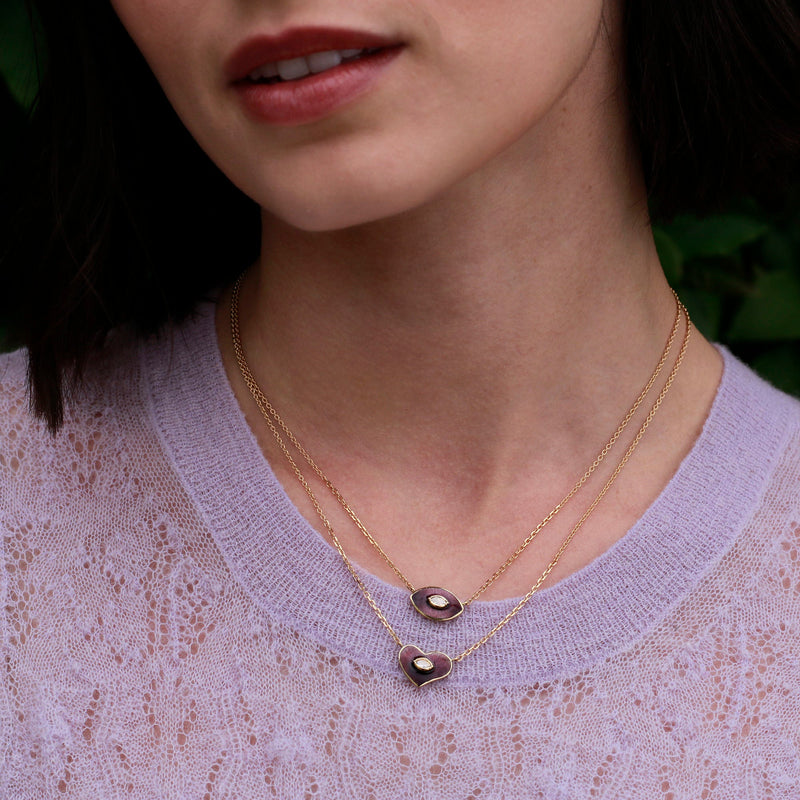 Talisman Grape Enamel Diamond Necklace
