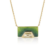 Diamond Hex Halo Ombre Enamel Necklace