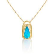 Opal Diamond Lock Necklace