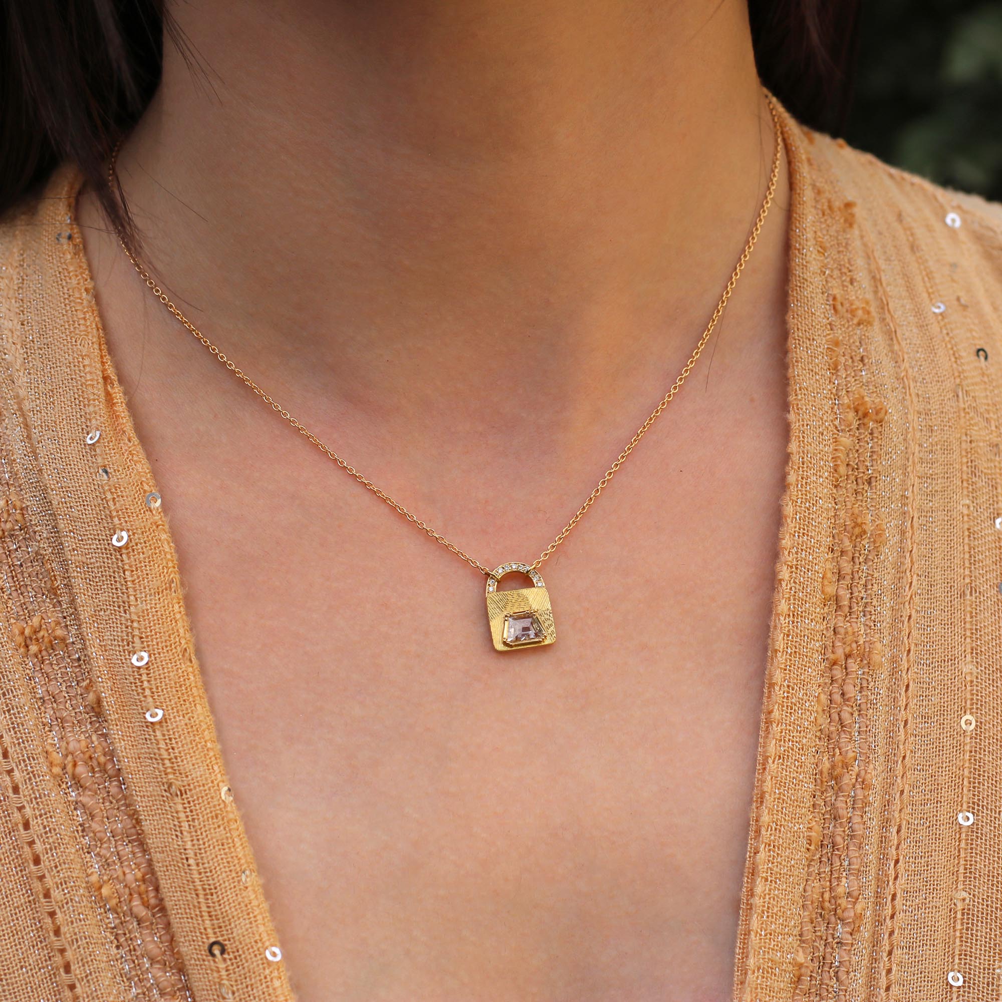 Diamond Lock Necklace
