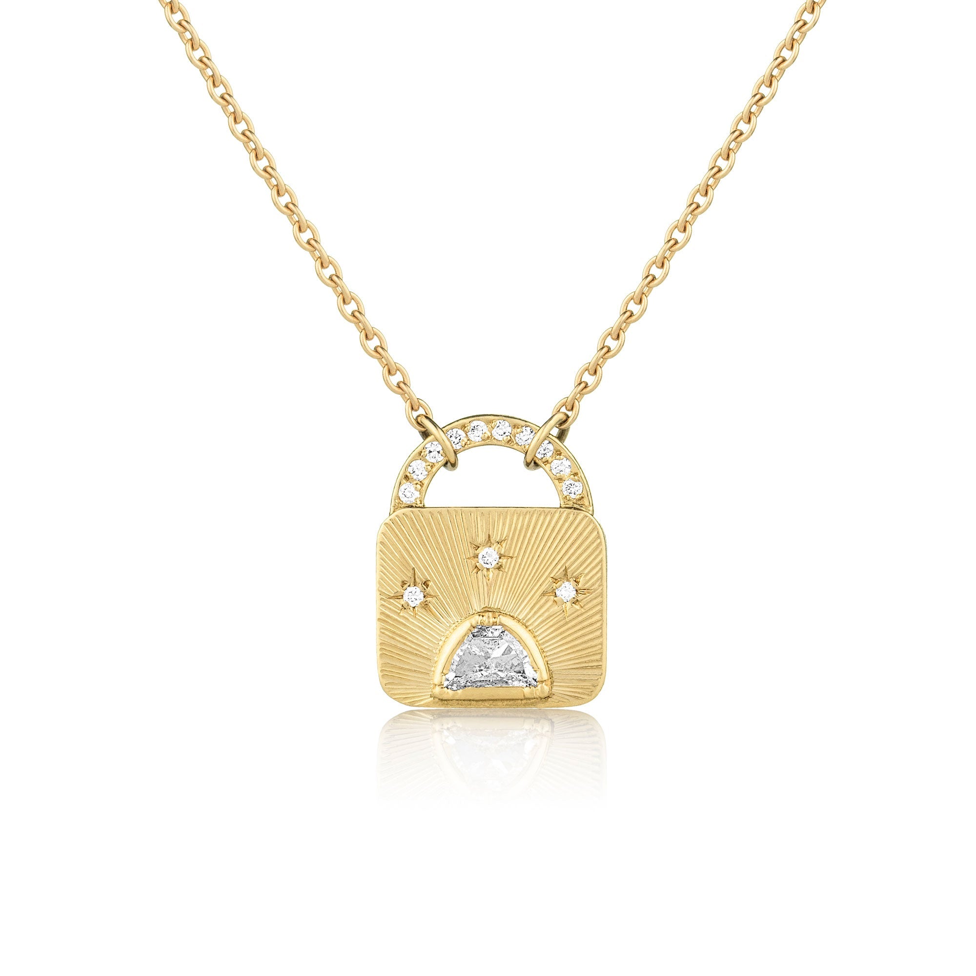Diamond Star Lock Necklace