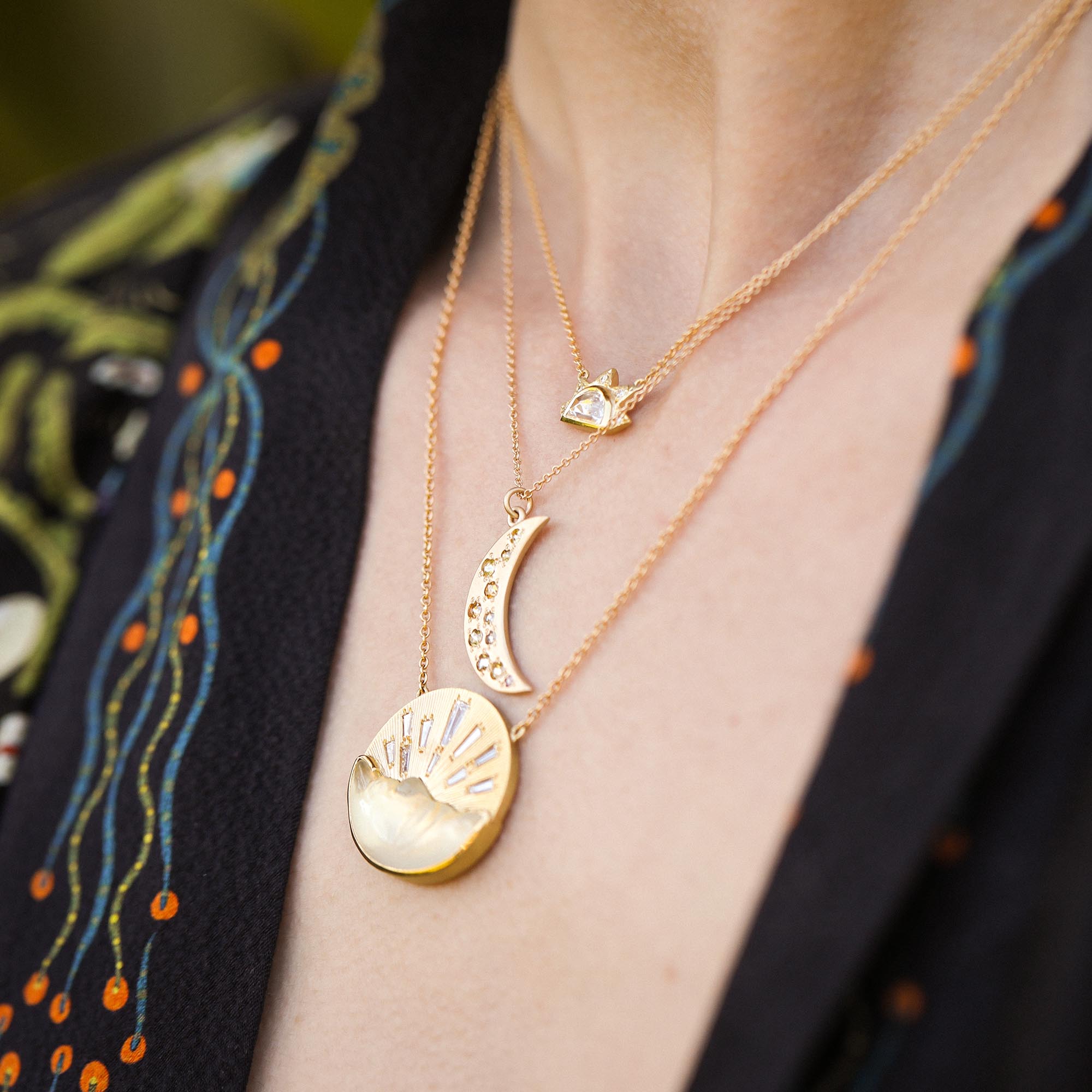 Diamond Sun Beam Necklace