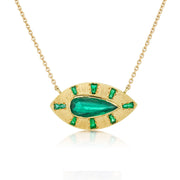 Talisman Engraved Emerald Necklace