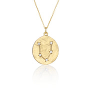 Hand made in Los Angeles Brooke Gregson 14k gold Pisces Astrology Necklace with Diamond Star Sign constellation