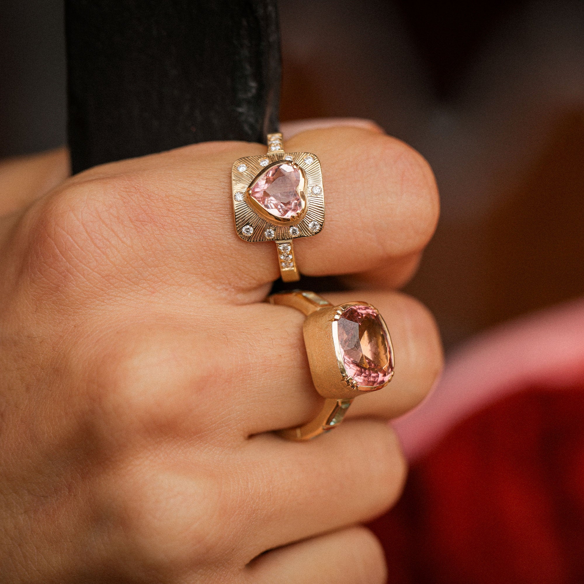 Bauhaus Tourmaline Green Beryl Ring