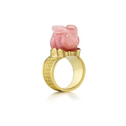 Pink Opal Bunny Basket Weave Ring