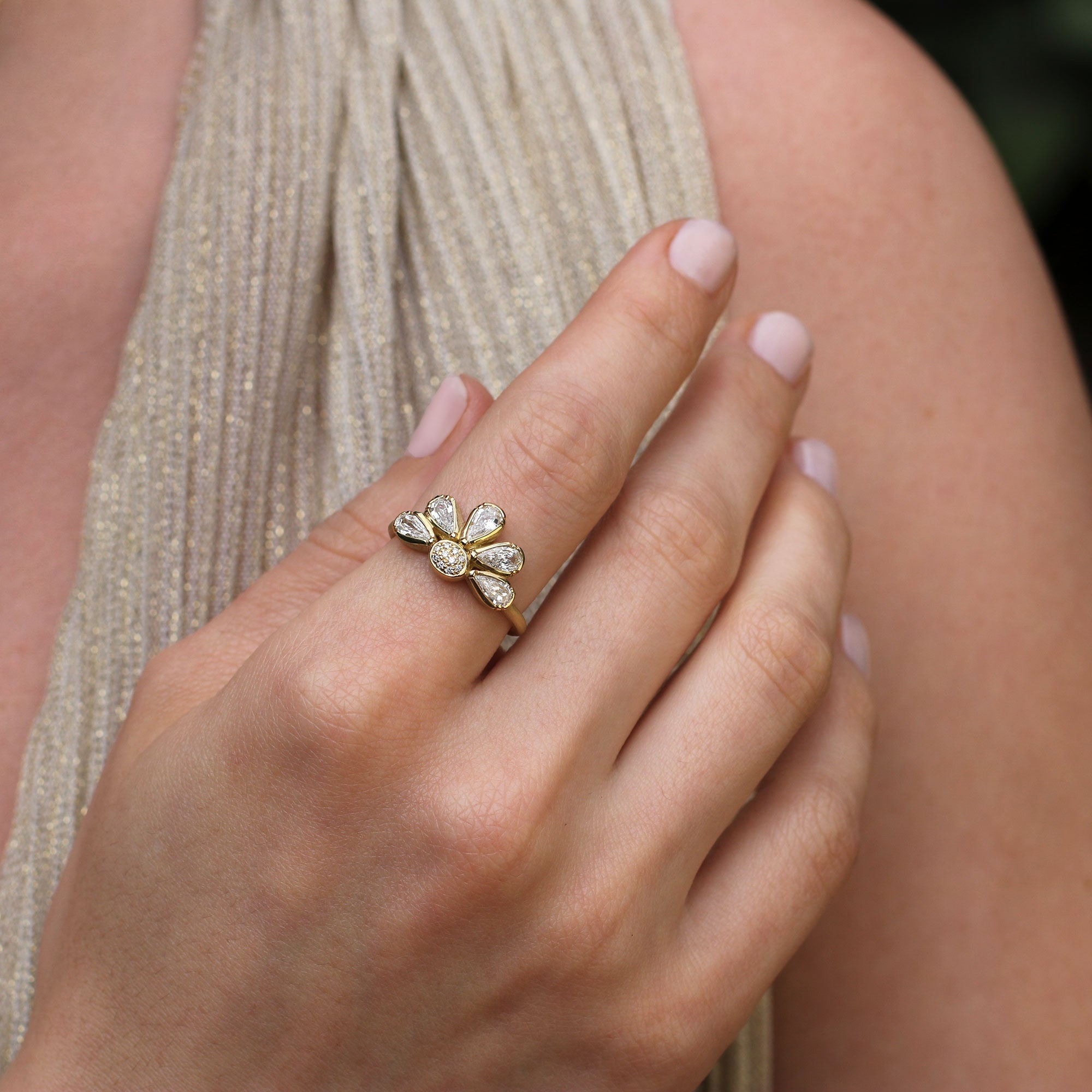 Diamond Flower Ring