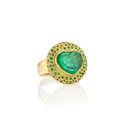 One of a kind Emerald Heart Chakra Ring from Los Angeles designer Brooke Gregson handmade in London