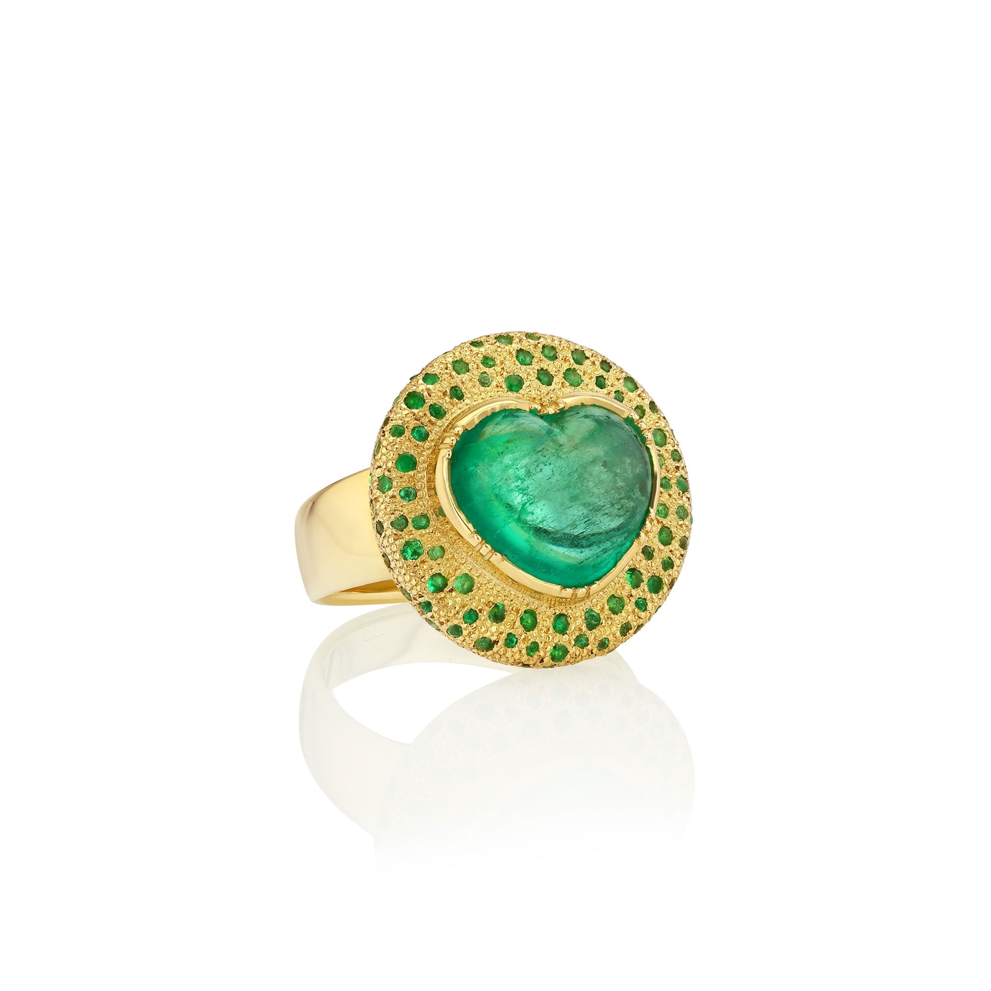 One of a kind Emerald Heart Chakra Ring from Los Angeles designer Brooke Gregson handmade in London