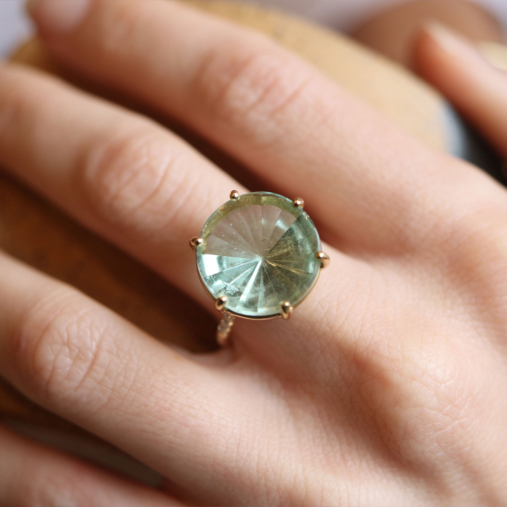 Orbit Aquamarine Diamond Band Ring