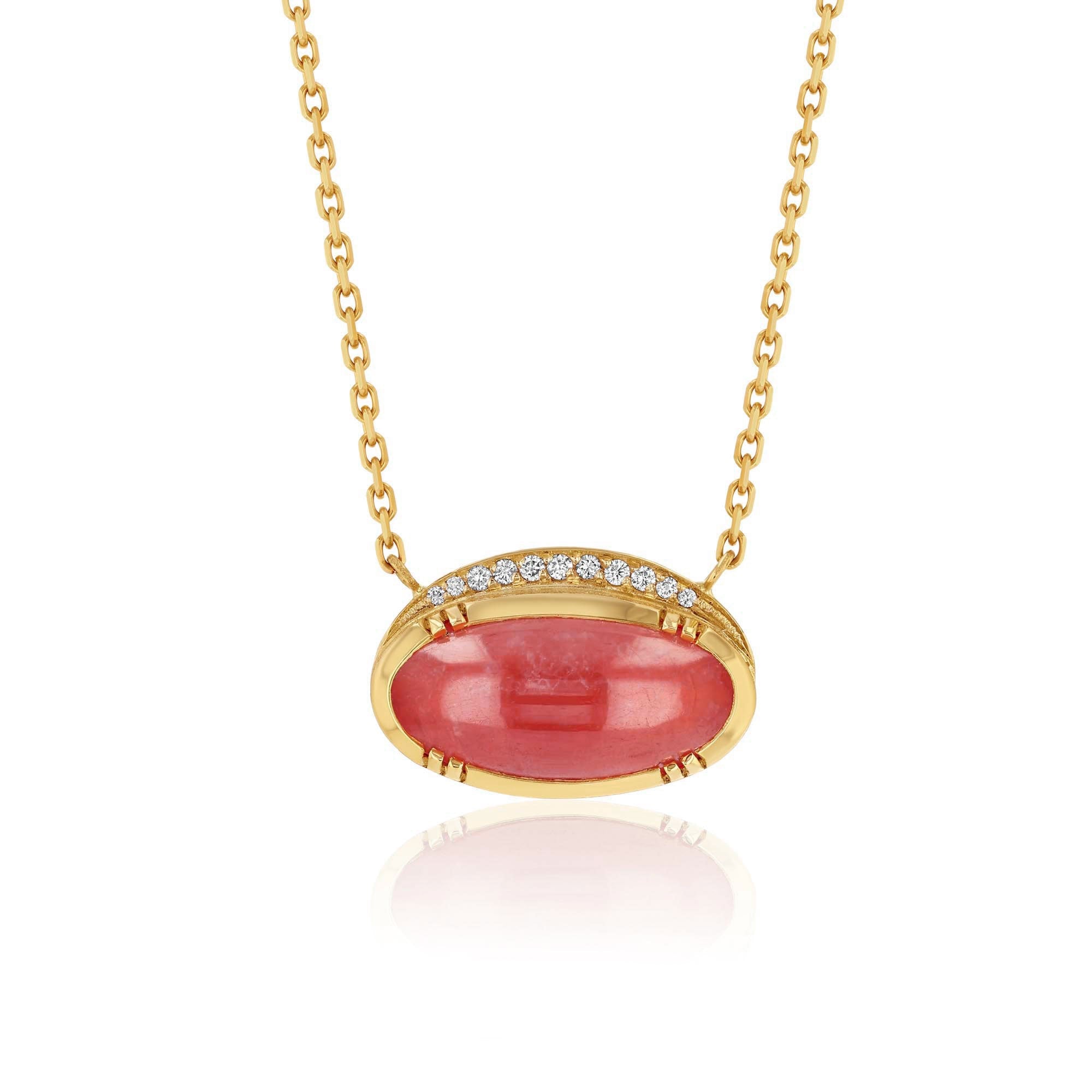 Orbit Rhodochrosite Halo Necklace