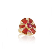 Ruby Diamond Pinwheel Ring