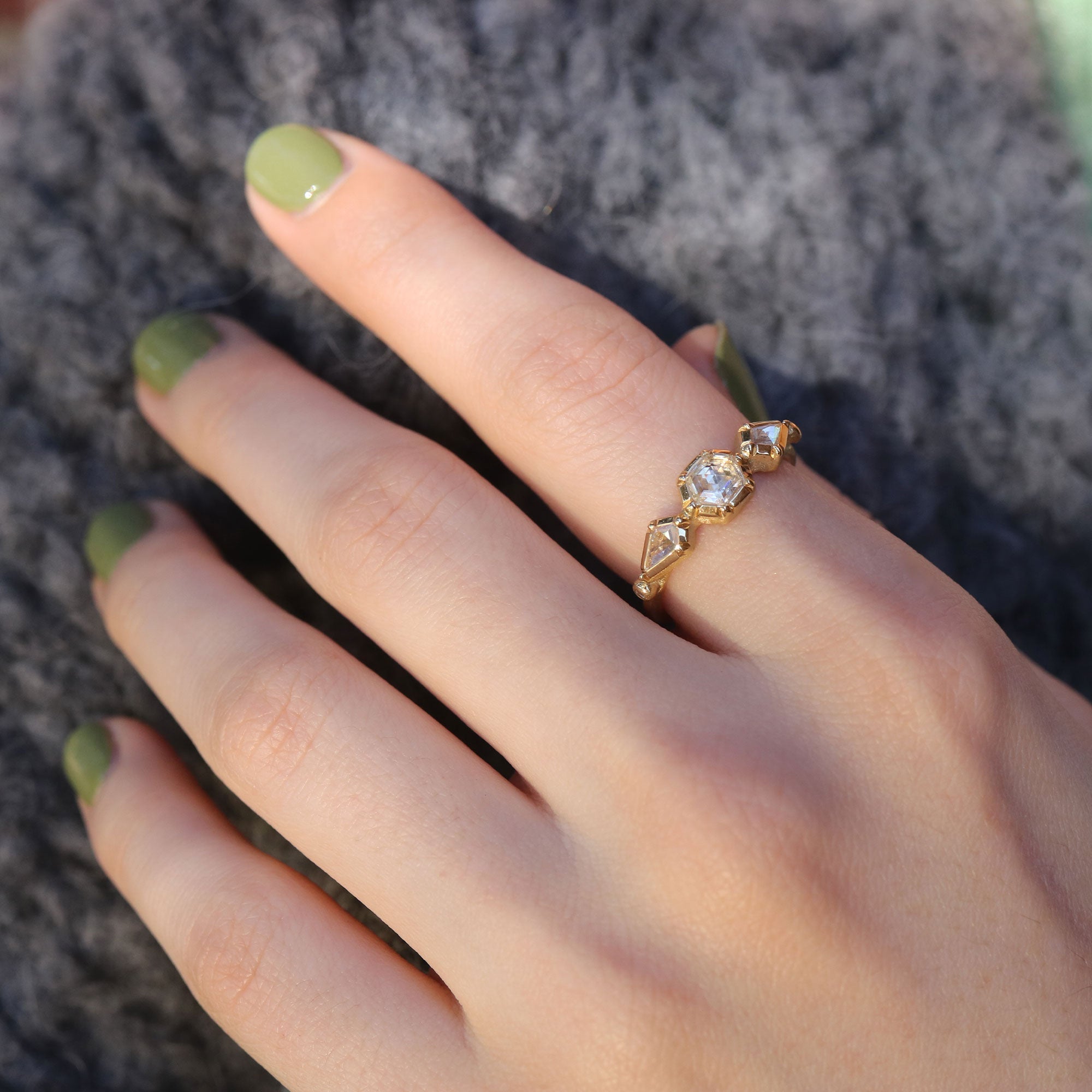 Triple Geo Diamond Ring