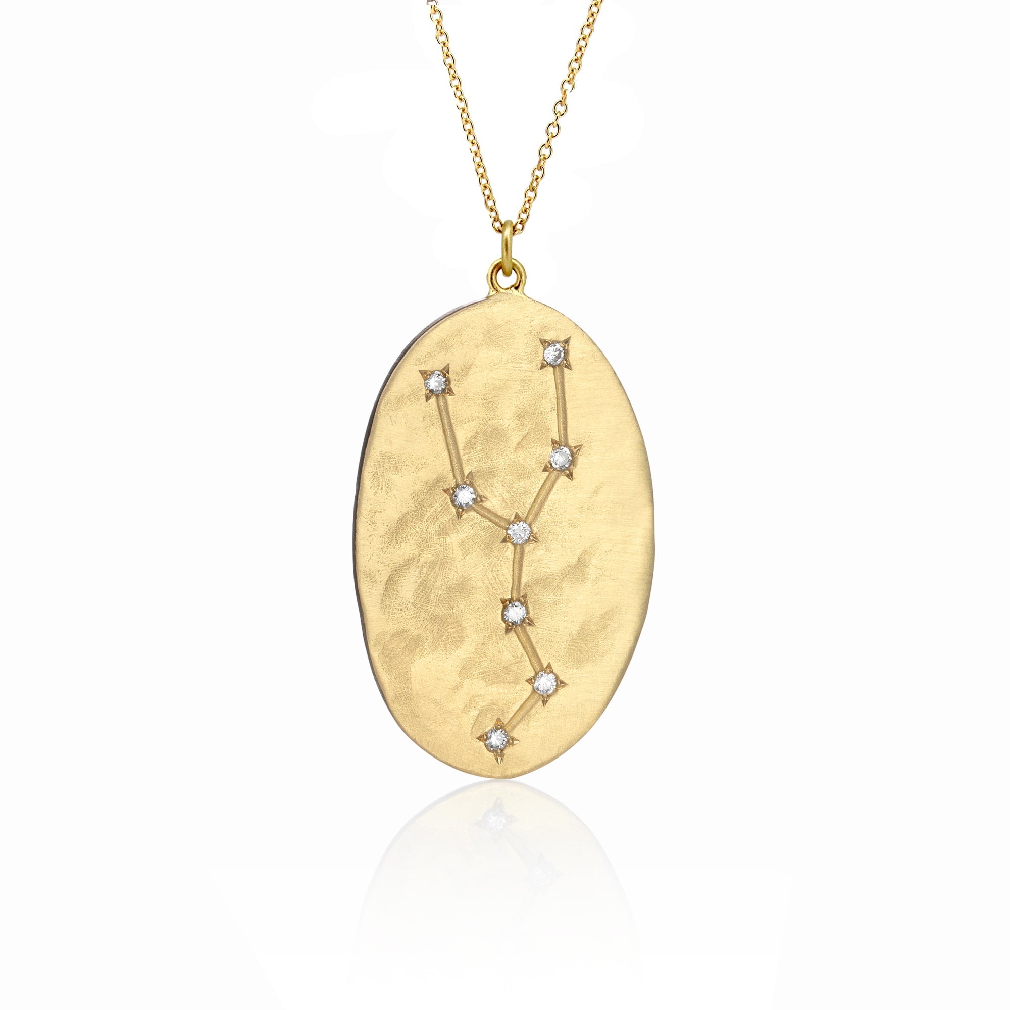 Hand made in Los Angeles Brooke Gregson 14k gold Astrology Zodiac Taurus Diamond Star Sign Necklace